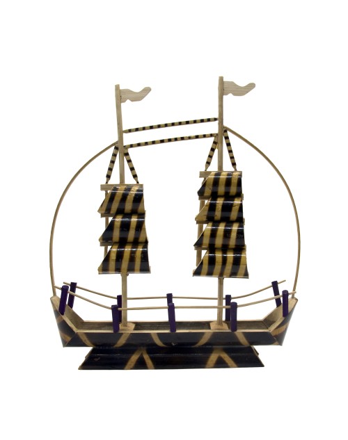 Lootkabazaar Hand Crafted Decorative Bamboo Boat For Home Decor (SEHCWBB021902)
